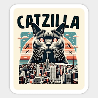 Catzilla Funny Cat Kitten Design Sticker